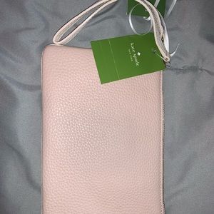 Kate Spade Tinie Zip wristlet Leather Rose Cloud